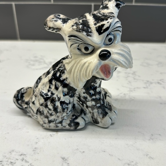Vintage Ceramic Terrier Dog Vintage Ceramic Dog Figure | Black and White - Picture 1 of 7